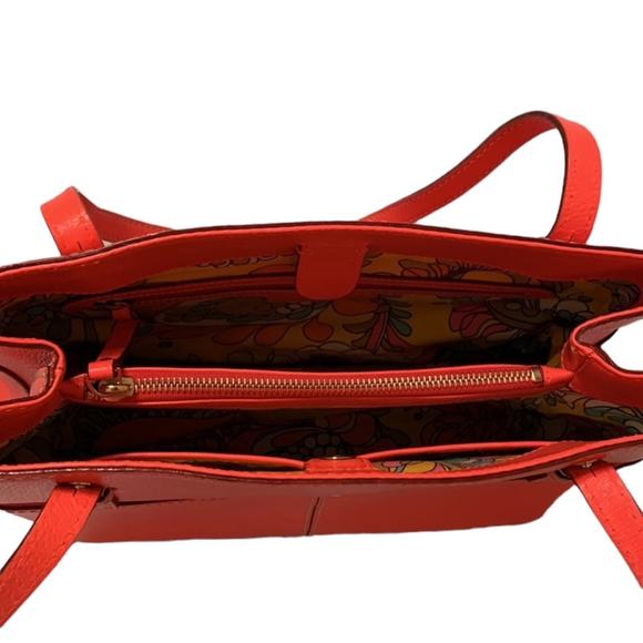Kate Spade Coral Orange Leather Handbag Purse - Picture 4 of 13